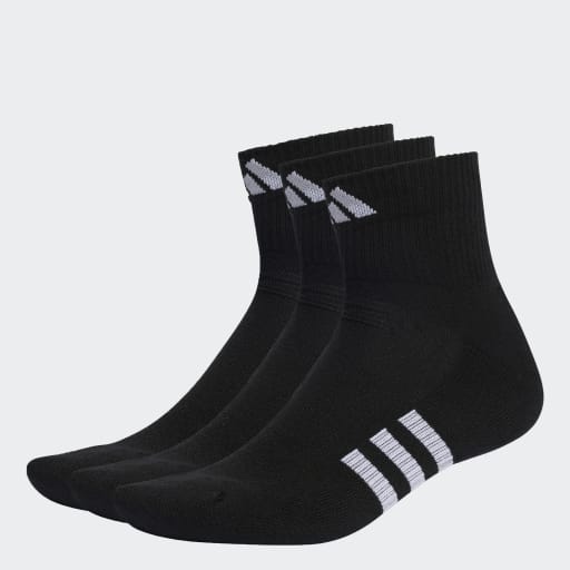 PERFORMANCE CUSHIONED MID-CUT SOCKS 3 PAIRS - Black / Black / Black
