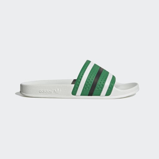 ADILETTE SLIDES - Green / Ftwr White / Core Black
