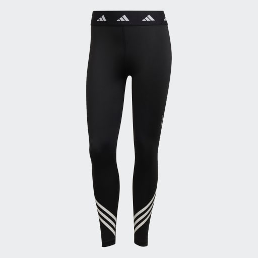 TECHFIT 3-STRIPES LEGGINGS - Black