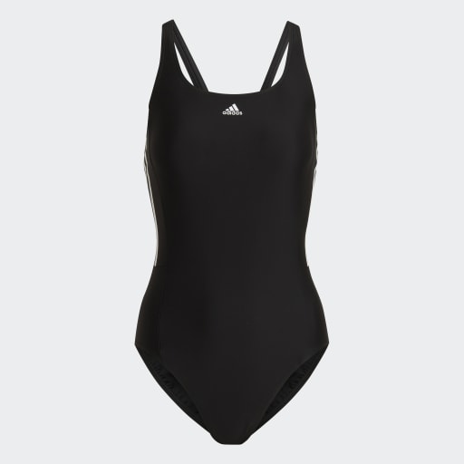 MID 3-STRIPES SWIMSUIT - Black / White