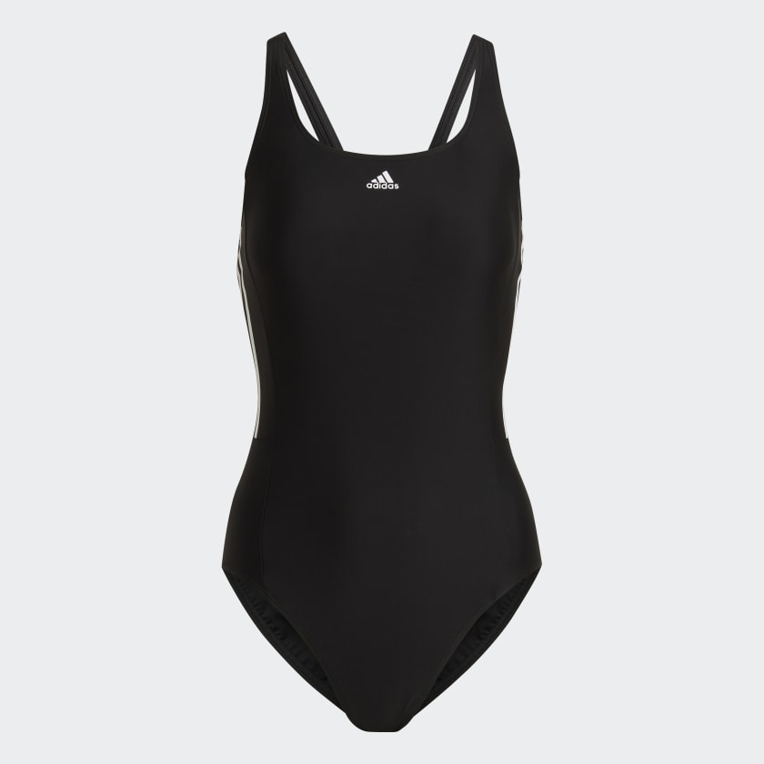 MID 3-STRIPES SWIMSUIT - Black / White