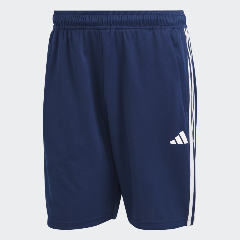 TRAIN ESSENTIALS PIQUÉ 3-STRIPES TRAINING SHORTS - Blue