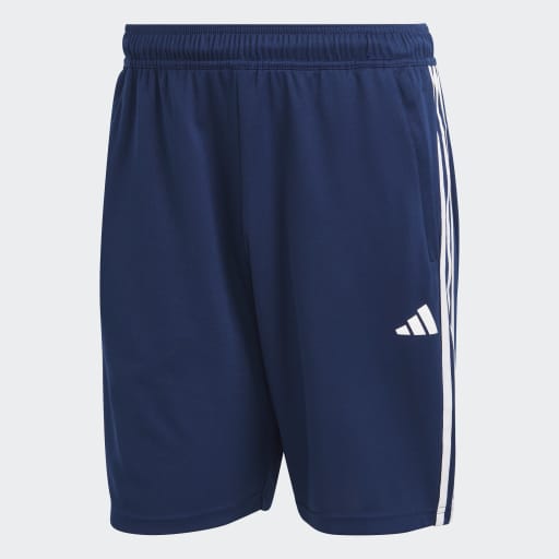 TRAIN ESSENTIALS PIQUÉ 3-STRIPES TRAINING SHORTS - Blue