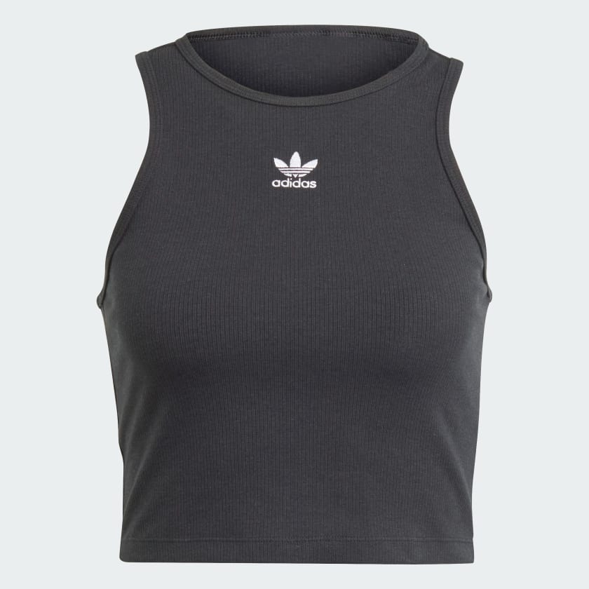 ESSENTIALS RIB TANK TOP - Black