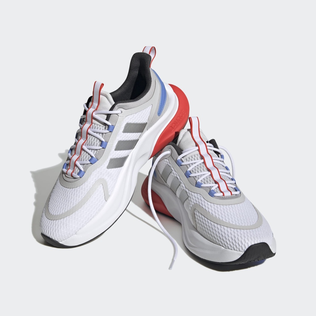 ALPHABOUNCE+ BOUNCE SHOES - Cloud White / Silver Metallic / Blue Fusion