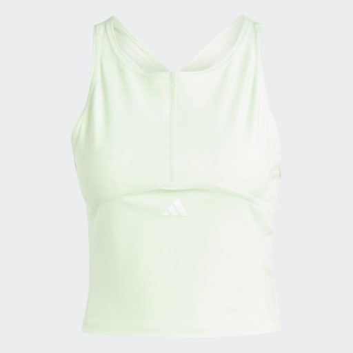 TECHFIT PRINTED CROP TRAINING TANK TOP - Semi Green Spark