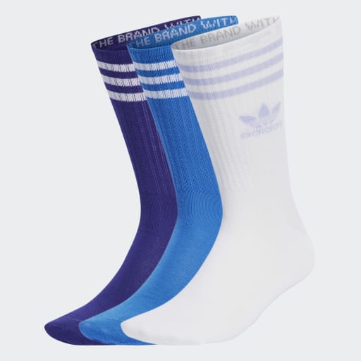 MID CUT CREW SOCKS 3 PAIRS - Blue Bird / Energy Ink / White