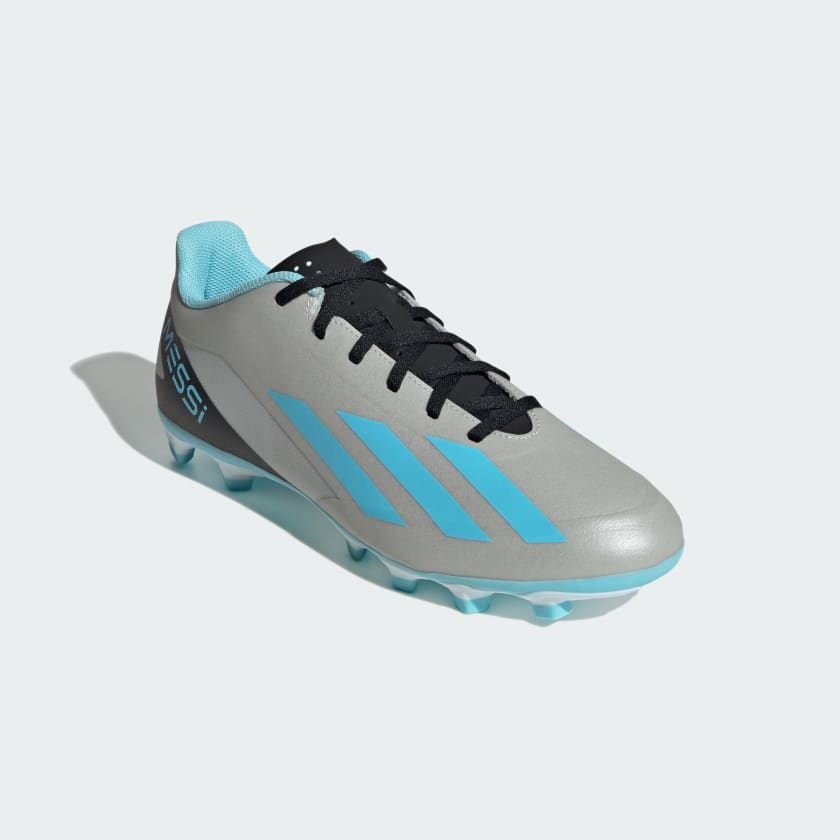 X CRAZYFAST MESSI.4 FLEXIBLE GROUND BOOTS - Silver Met. / Bliss Blue / Core Black