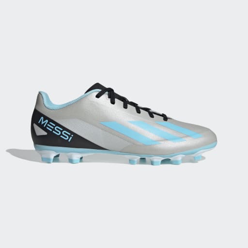 X CRAZYFAST MESSI.4 FLEXIBLE GROUND BOOTS - Silver Met. / Bliss Blue / Core Black
