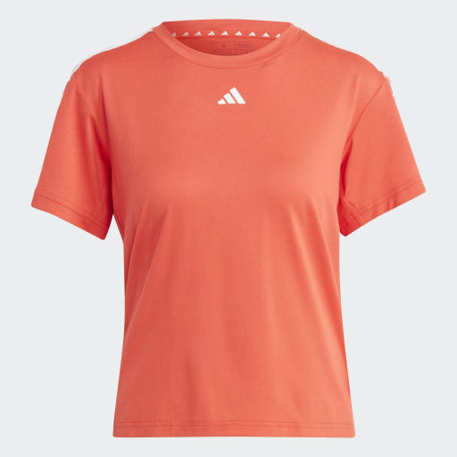 AEROREADY TRAIN ESSENTIALS 3-STRIPES T-SHIRT - Bright Red / White