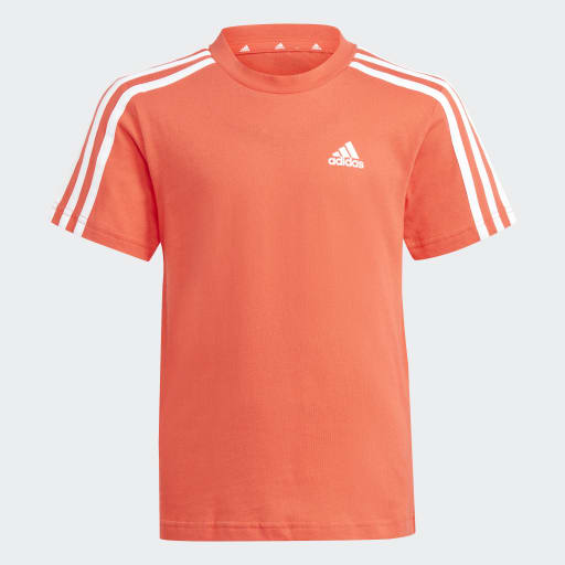 ESSENTIALS 3-STRIPES TEE AND SHORTS SET - Red