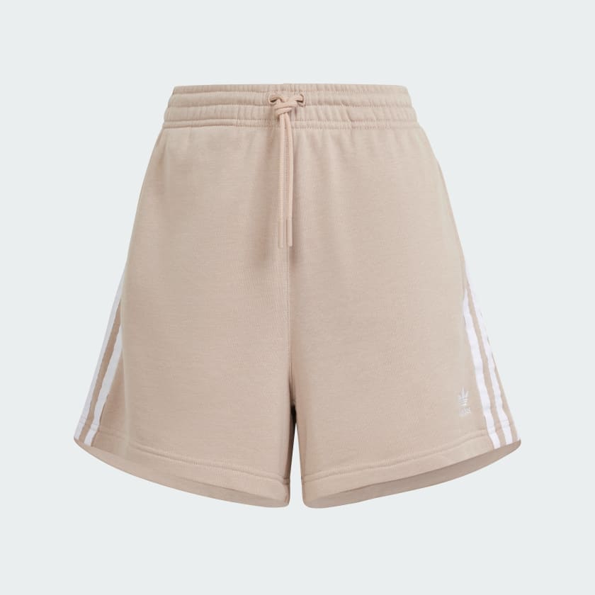 3-STRIPES FRENCH TERRY SHORTS - Brown