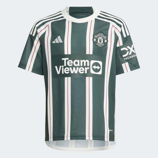 MANCHESTER UNITED 23/24 AWAY JERSEY KIDS - Green Night / Core White / Active Maroon