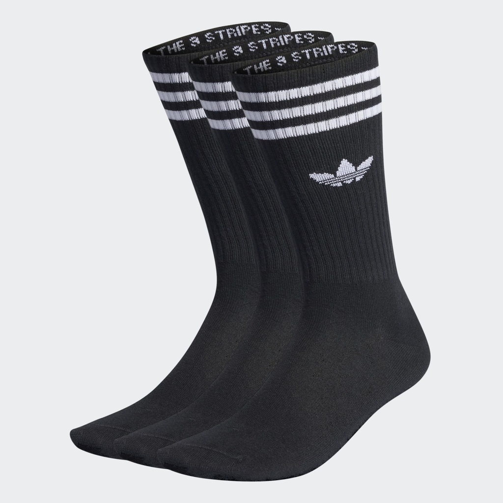 SOLID CREW SOCKS 3 PAIRS - Black