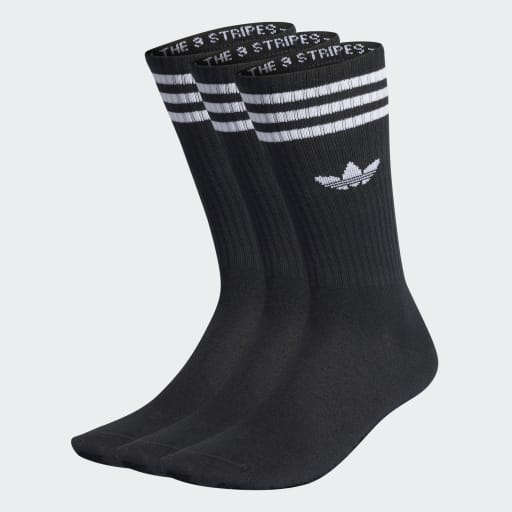 SOLID CREW SOCKS 3 PAIRS - Black