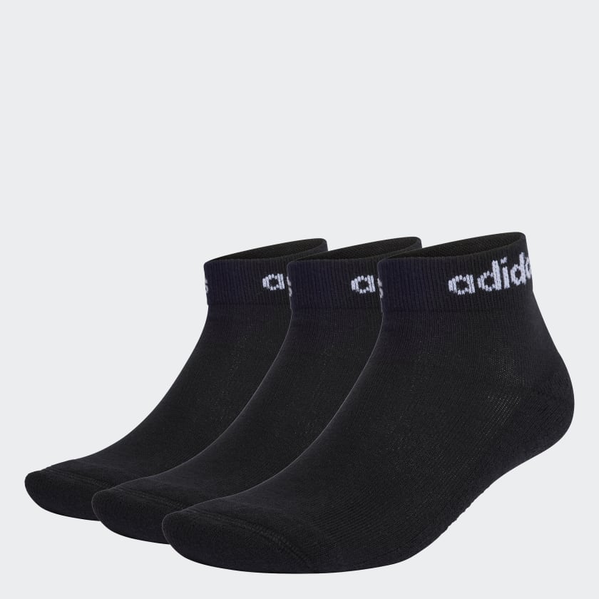 THINK LINEAR ANKLE SOCKS 3 PAIRS - Black / White