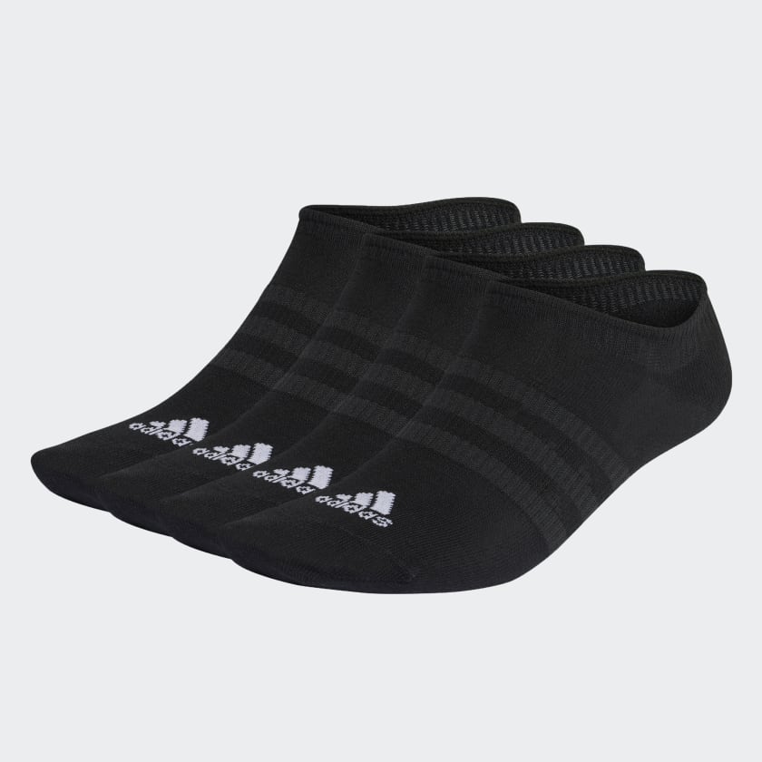 THIN AND LIGHT NO-SHOW SOCKS 3 PAIRS - Black / White