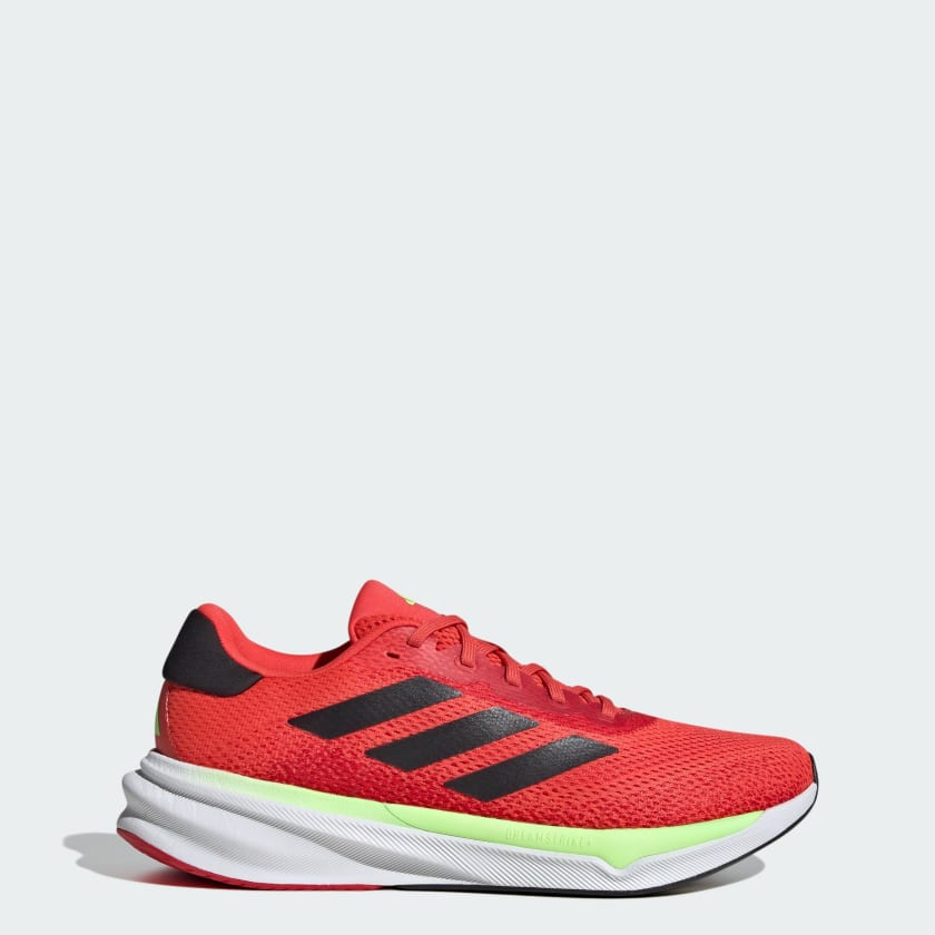 SUPERNOVA STRIDE RUNNING SHOES - Bright Red / Core Black / Green Spark