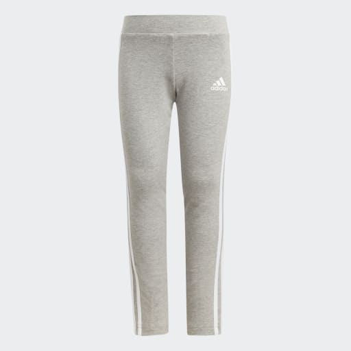 ESSENTIALS 3-STRIPES LEGGINGS - Medium Grey Heather / White