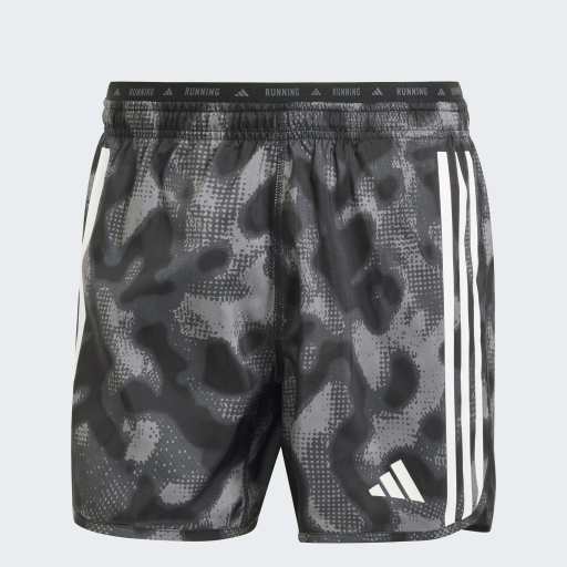 OWN THE RUN 3-STRIPES ALLOVER PRINT SHORTS - Grey Four / Grey Six / Carbon / Black