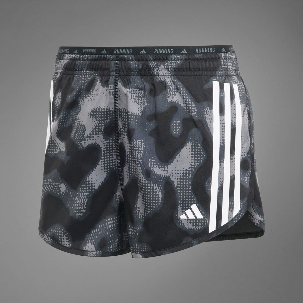 OWN THE RUN 3-STRIPES ALLOVER PRINT SHORTS - Grey Four / Grey Six / Carbon / Black