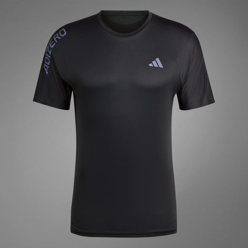 ADIZERO RUNNING T-SHIRT - Black / Grey Six