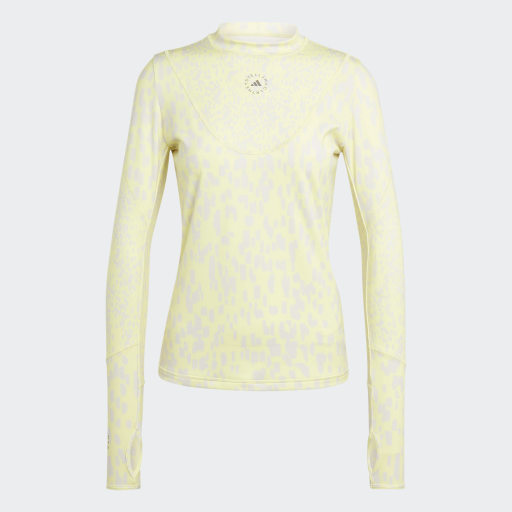 ADIDAS BY STELLA MCCARTNEY TRUEPURPOSE TRAINING LONG SLEEVE PRINTED LONG-SLEEVE TOP - Blush Yellow / Chalk Pearl / 