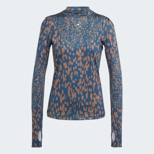 ADIDAS BY STELLA MCCARTNEY TRUEPURPOSE TRAINING LONG SLEEVE PRINTED LONG-SLEEVE TOP - Tech Mineral / Timber