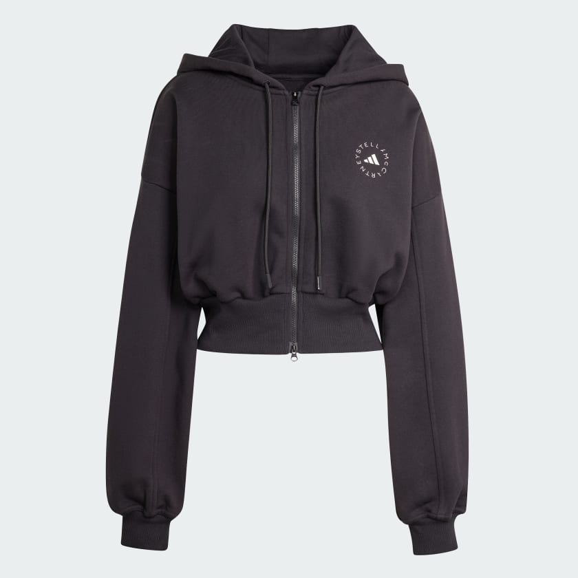 ADIDAS BY STELLA MCCARTNEY SPORTSWEAR CROPPED HOODIE - Black 