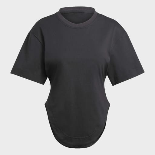 ADIDAS BY STELLA MCCARTNEY SPORTSWEAR CURVED HEM T-SHIRT - Black