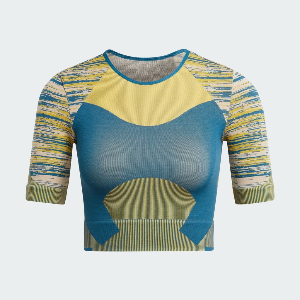 ADIDAS BY STELLA MCCARTNEY TRUESTRENGTH YOGA CROP TEE - Tech Mineral / Pulse Olive / Trace Khaki