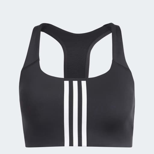 POWERIMPACT TRAINING MEDIUM-SUPPORT 3-STRIPES BRA - Black