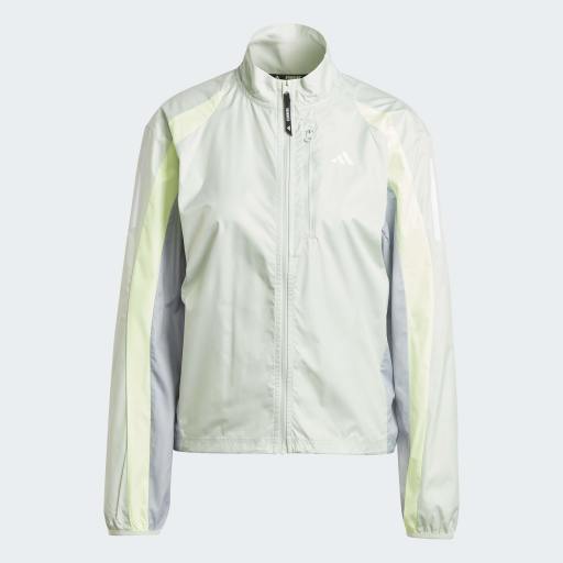 OWN THE RUN COLORBLOCK JACKET - Linen Green / Green Spark / Halo Silver