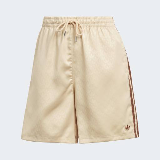 FASHION MONOGRAM SATIN SHORTS - Crystal Sand 
