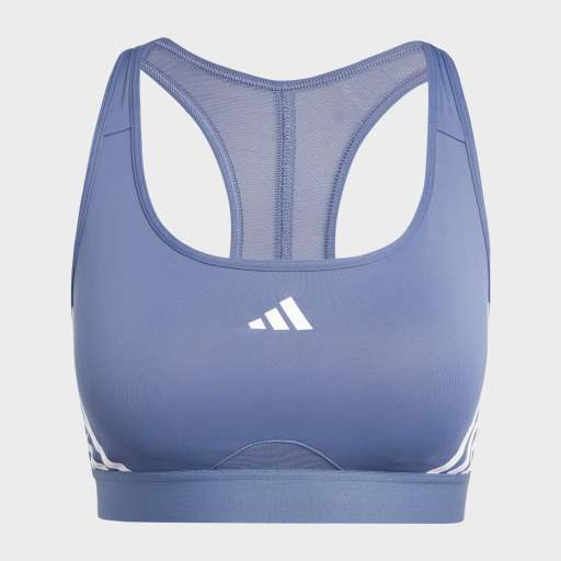 POWERIMPACT TRAIN MEDIUM-SUPPORT 3-STRIPES BRA - Preloved Ink / White