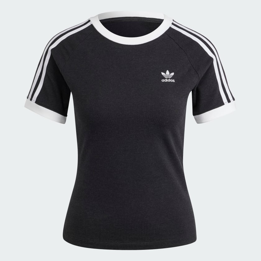 3-STRIPES SLIM RAGLAN T-SHIRT - Black Melange 