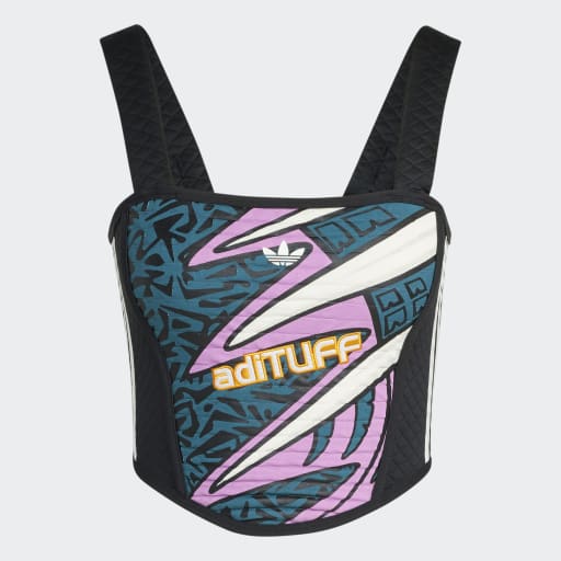 PREMIUM CORSET LONG-SLEEVE TOP - Legacy Teal / Multicolor