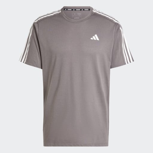 OWN THE RUN 3-STRIPES T-SHIRT - Charcoal