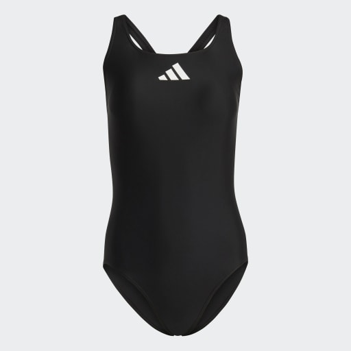 3 BAR LOGO SWIMSUIT - Black / White