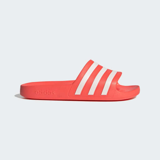 ADILETTE AQUA SLIDES - Solar Red / Cloud White / Solar Red