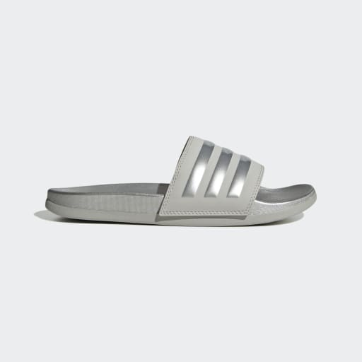 ADILETTE COMFORT SLIDES - Grey Two / Silver Metallic / Grey Two