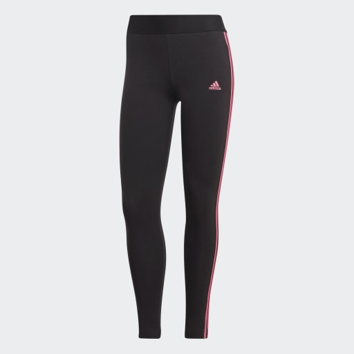 3 STRIPES LEGGINGS - Black / Pulse Magenta