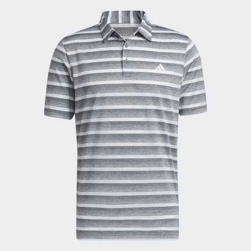 TWO-COLOR STRIPED GOLF POLO SHIRT - Grey Three / White