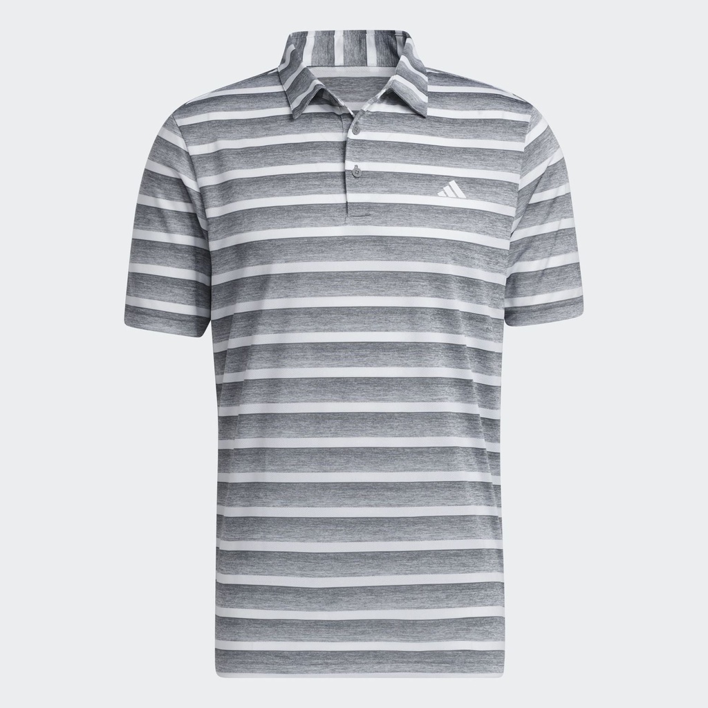 TWO-COLOR STRIPED GOLF POLO SHIRT - Grey Three / White