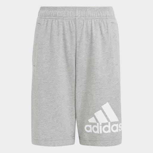 ESSENTIALS BIG LOGO COTTON SHORTS - Medium Grey Heather / White