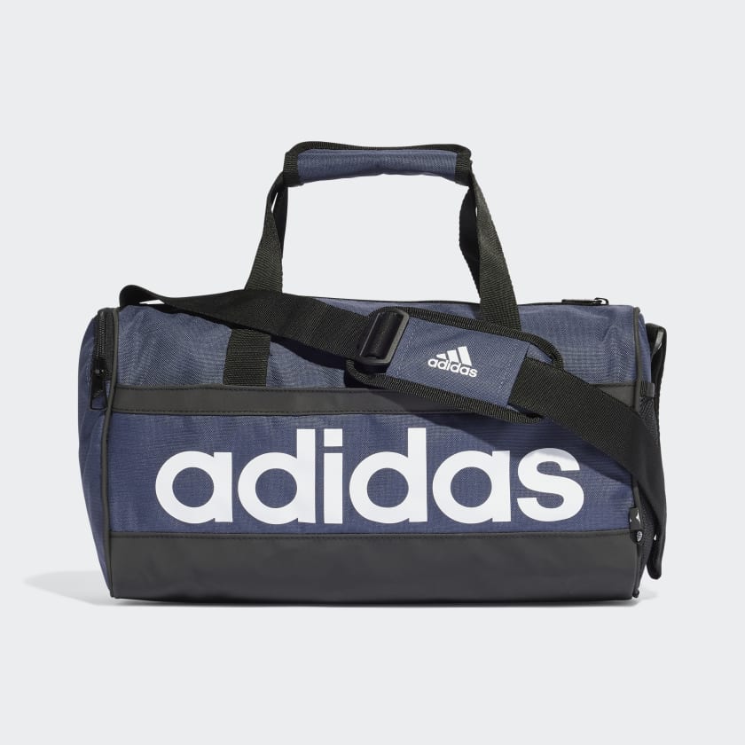 ESSENTIALS LINEAR DUFFEL BAG EXTRA SMALL - Shadow Navy / Black / White