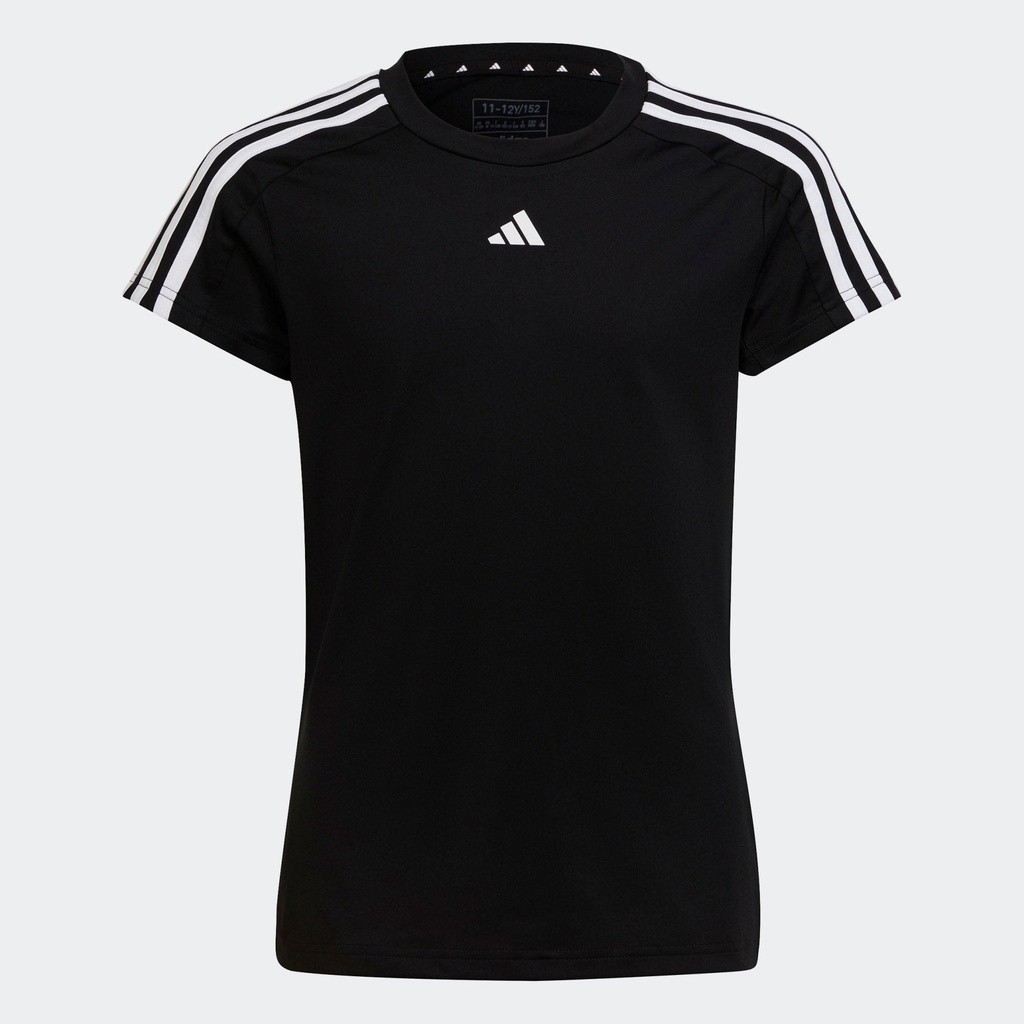 TRAIN ESSENTIALS AEROREADY 3-STRIPES SLIM-FIT TRAINING T-SHIRT - Black / White
