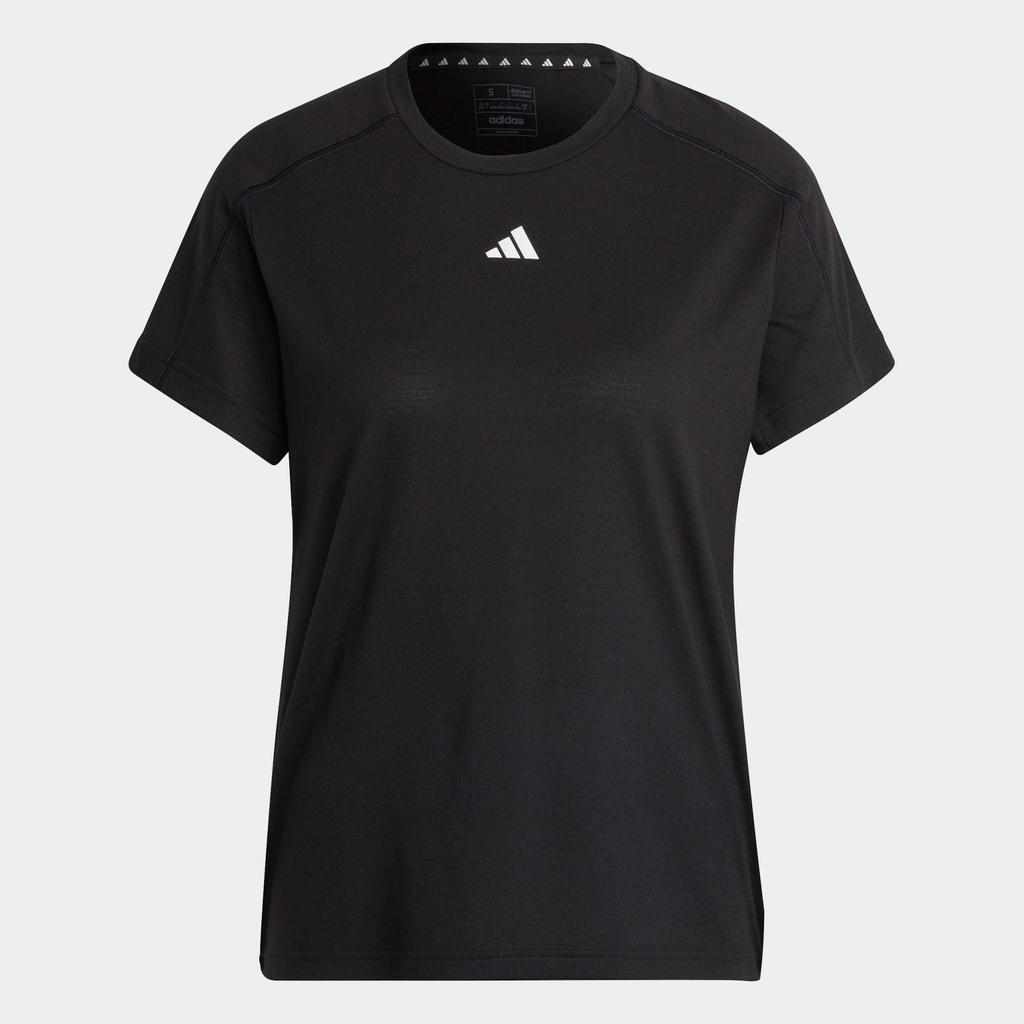 AEROREADY TRAIN ESSENTIALS MINIMAL BRANDING CREWNECK T-SHIRT - Black