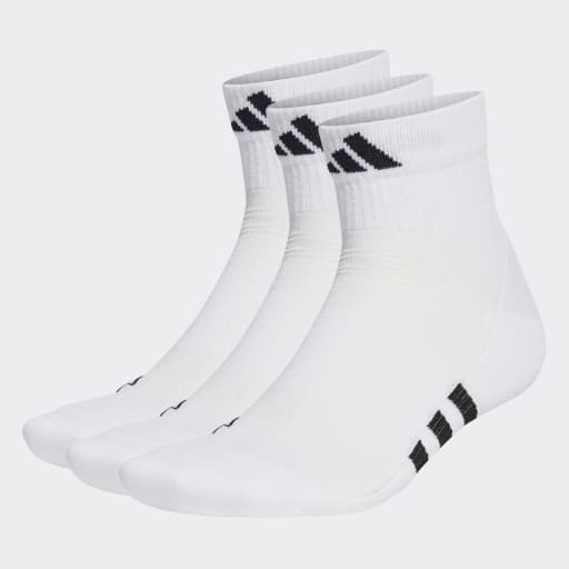 PERFORMANCE CUSHIONED MID-CUT SOCKS 3 PAIRS - White / White / White