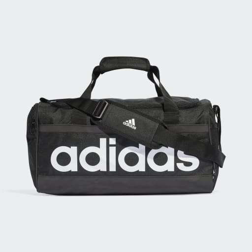ESSENTIALS LINEAR DUFFEL BAG MEDIUM - Black / White